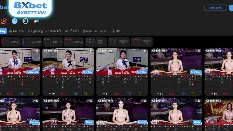 Trải nghiệm sảnh game bài 8XBET đơn giản cho newbie